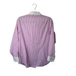 Gretchen Scott Women's Button Down Shirt Size M Pink White Striped Long Sleeve Size M Photo 1