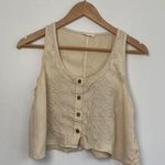 Free to Fly| Cream Colored Cropped Embroidered Tank Top Tan Size undefined Photo 0