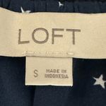 Loft Ann Taylor Women’s Classic Navy Blouse Star Print Top Sz Small Split Neck Photo 5