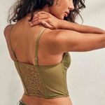 Urban Outfitters Metallic Olive Green Lace Corset Size S Photo 3