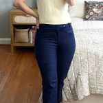 Vintage Michel Klein Paris Crop Beaded Fringe Jeans Blue Size XS Photo 0