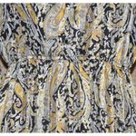 Elan  Black & Gold Paisley Print Tiered Maxi Dress Women's M Metallic Romantic Photo 2