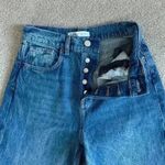 ZARA high rise button front straight leg blue jeans in size 2 Photo 5