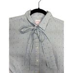 Brooks Brothers  Womens Striped Funfetti Tie Neck Button Down Blouse Size 14 Photo 7