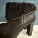 UGG Australia Dandylion Tres Brown Leather Knit Ankle Boots Size 9.5 1008755 EUC Photo 2