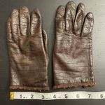 Vintage 1950s/1960s Brown Wool and Angora Lined Leather Gloves Photo 7