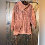 VTG The Legend Of Real Leather Suede Faux Fur Lined Hooded Jacket Parka Brown Size M Photo 1