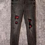 Judy Blue  Skinny Fit Buffalo Plaid patch distressed women's size 28 Photo 0