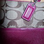 Coach Signature Small Wristlet Silver Khaki Passion Berry Photo 2