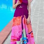 AMUR ATLAS ONE SHOULDER GOWN Dress 2 Purple Photo 0