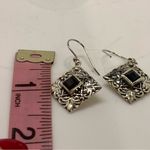 ORCHID STERLING SILVER WITH DARK BLUE SAPPHIRES DANGLE EARRINGS Photo 12