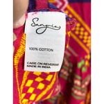 Sangria Pink Babydoll Formal Short Kurti Faux Wrap Tunic XL Boho Peasant Hippie Photo 6