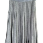 Club Monaco  Silk Pleated Polka Dot Midi Skirt in‎ Gray and White, Size 2 Photo 0