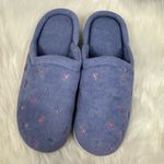 Isotoner Slippers Secret Sole Embroidered Floral Clog Slippers Periwinkle 7.5-8 Photo 1