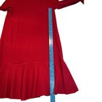 Theory Red Long Sleeve Bell Sleeve Flounce Hem Ruffles Aesthetic Chic Dress Sz 2 Photo 7
