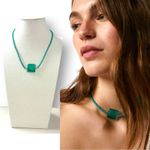 Free People Sunshine Express Choker Teal NWT Glass Bohemian Necklace Layering Photo 1