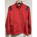 Nike  Golf Womens Red Black Jacket Windbreaker Pullover Medium 1/4-Zip Pockets Photo 2