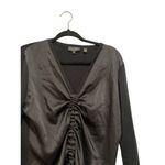 Ted Baker Womens London Black Ruched Top Shirt Wool Blend Stretch Knit Size 4 Photo 1