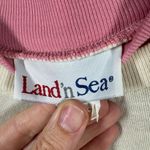Vintage Land'n Sea Sweater Women M Pink Blue Mock Neck Heart Pullover Cottagecor Size M Photo 4