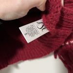 Love Shack Fancy ‎ Atlas Fringe Crop Red Baby Alpaca Wool Blend Sweater Size Small Photo 5