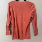 Doen Annie tie neck pointelle long sleeve tee top Bruschetta (terracota) sz XL Orange Photo 5