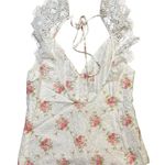 Nightcap  Clothing Women Top Size M NWOT White Floral 100% Cotton Sleeveless Photo 1