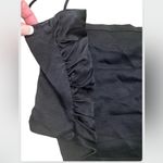 ZARA Black Satin Smocked Back Bandeau Crop Top Size Small Photo 9