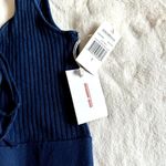 Good American NWT  Navy Lace Up Rib Crop Cami - Size 2 (Medium) Photo 3