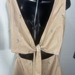Avec Les Filles ' Tan Sleeveless Faux Leather Romper Size Large NWT Photo 6