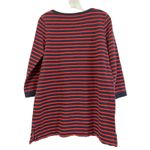 Lands' End Cotton Tunic Top Sweater Size S Boat Neck Striped Red Navy Nautical Photo 6