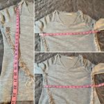 One Grey Day Long Sleeve VNeck Fringe Trim Wool Blend Sweater Lightweight Gray M Size M Photo 9