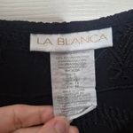 La Blanca Black Long Bell Sleeve Lace Knit Tunic Top Witchy Goth Boho Size Large Photo 5