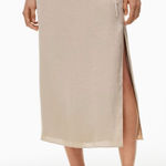 Wilfred  Aritzia NWT Elixir Satin Midi Pencil Skirt in Soft Seashell Pink Size 2 Photo 0