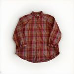 Free People  We The Free Summer Daydream Plaid Button‎ Down Tunic Top XS Red Pink Photo 7