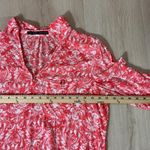 ZARA Floral Print Blouse Top Button Down 3/4 Sleeve Red White‎ Casual Photo 2