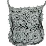 ZARA NWT Mini Crossbody Purse Gray Floral Crochet Bohemian Cottagecore Artisan Photo 1
