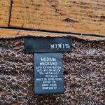 Mixit  Knit Long Tail Cropped Cardigan Brown and Metallic Gold Size Medium Photo 3