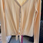 Hippie Rose  Light Tan / peach 🍑 Knit Cardigan size Medium Photo 5
