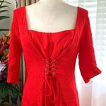 Anthropologie  Maeve Juliet Corseted Dress in Red Photo 4
