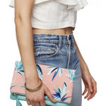 Rachel Pally  Reversible Leather Clutch Tropical Paradise Mint Coral Photo 0