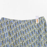 Talbots Y2K  Blue Green Silk Blend Retro Mod Print A-Line Midi Skirt Size 10 Photo 2