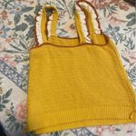 Madewell  Crochet Knit Mustard Sweater Tank Photo 4