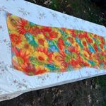 Beautiful bright vintage‎ floral scarf by Krista Orange Photo 4