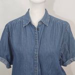 EXPRESS  Denim Snap-Up Crop Top Tie Front Size XS Western Jean Shirt Photo 1