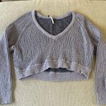 Free People High Low V Sweater in Purple Combo XS Photo 1