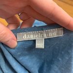 Daniel Rainn Blue Sleeveless Tank Womens Size Large Top Swiss Dot Pleated Detail Photo 3