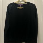 Gloria Vanderbilt Black Lace Long Sleeve Sweatshirt Photo 0
