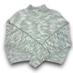 Sincerely Jules Marled Knit Cropped Mock Neck Sweater Mint White Soft Medium Photo 4