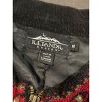 Icelandic Design Red Floral Snowflake Cardigan Sweater Winter Holiday M C Photo 2