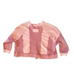 POL  Women’s Sweatshirt Medium Oversized Distressed  Boxy Mixed Media Photo 1